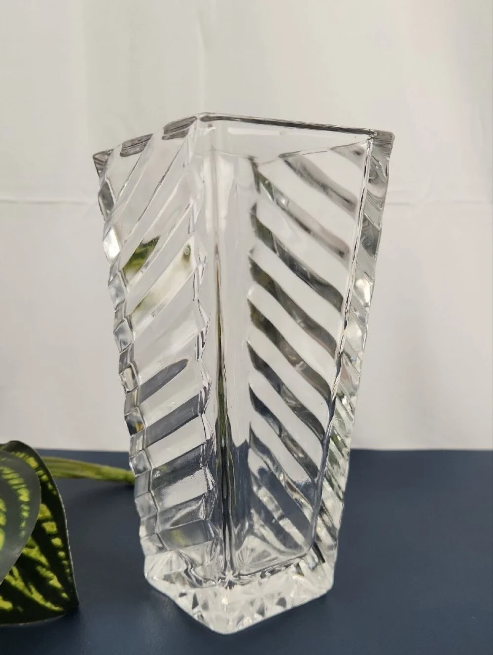 Clear Sleek Diagonal Graduating Level Glass Vase - Home Accents